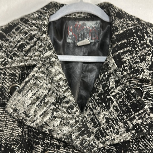 Bke Wool Blend Decorative Double Breasted Black Button Pea Coat Size Lar… - Picture 3 of 10